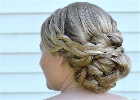 Braid Updo Braided Hairstyle Side Swept Bun Upstyle Cherry Blossom