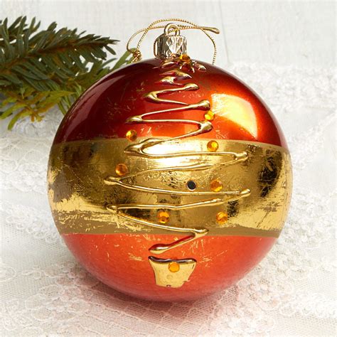Orange And Gold Christmas Ball Ornament Christmas Ornaments