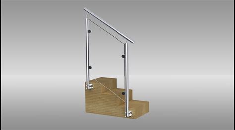 Full glass railing for balcony. side mount Glass railing post for balcony