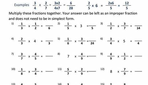 10 Printable Math Worksheets 5th Grade Fractions | Math fractions