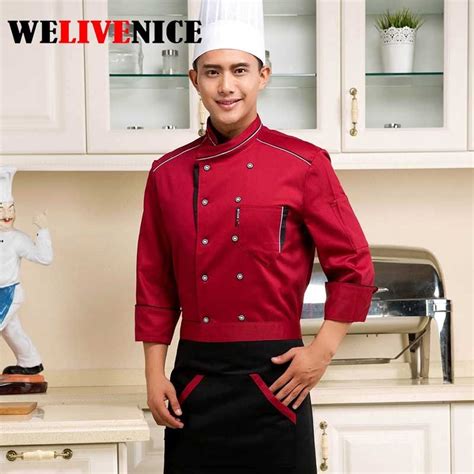 2017 New Winter Long Sleeve Breathable Double Breasted Restaurant Chef