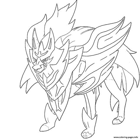 / coloriages de pokemon à imprimer. Zamazenta Shield Bright Pokemon Legendary Coloring Pages ...