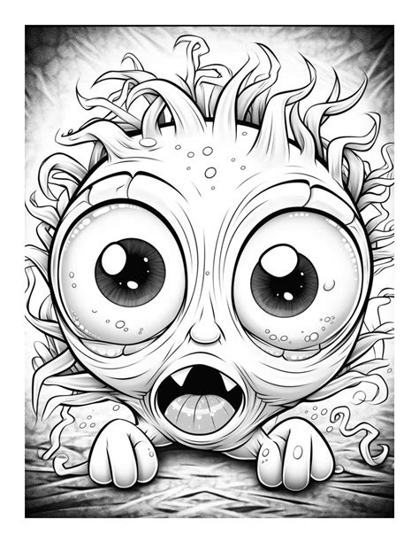 Free Bugged Eyed Monster Coloring Page 19 Free Coloring Adventure