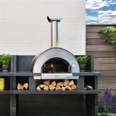 Alfa 5 Minuti 23 Inch Outdoor Countertop Wood Fired Pizza Oven Copper
