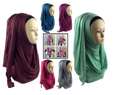 12 pieces lot jersey glitter instant shawl shimmer hijab slip on shawls amira cotton jersey