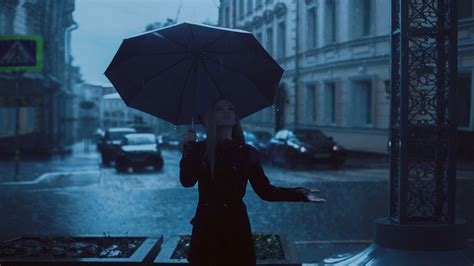 2560x1440 Girl With Umbrella Enjoying Rain 1440p Resolution Hd 4k
