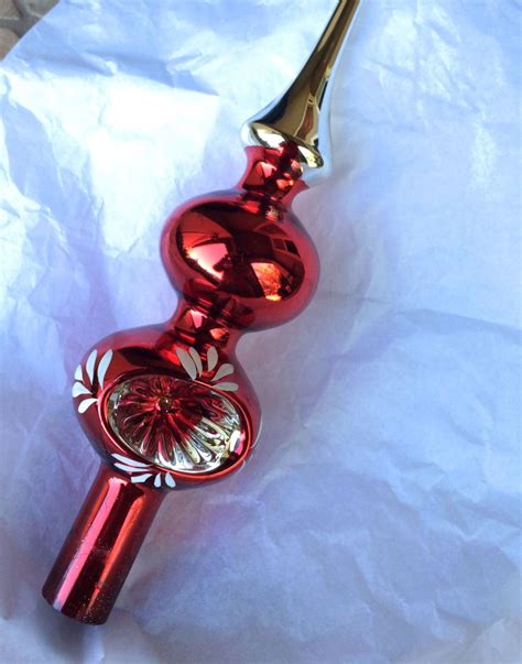 Vintage Christmas Tree Topper Blown Glass Indent Ornament Hand Etsy