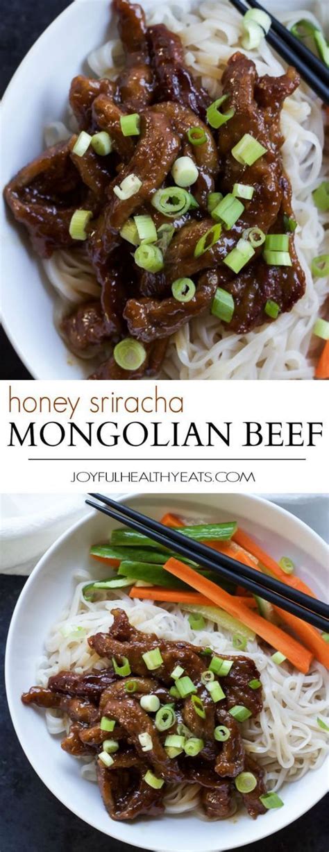 The best mongolian beef recipe is right here!! Honey Sriracha Mongolian Beef with Rice Noodles | Recipe ...
