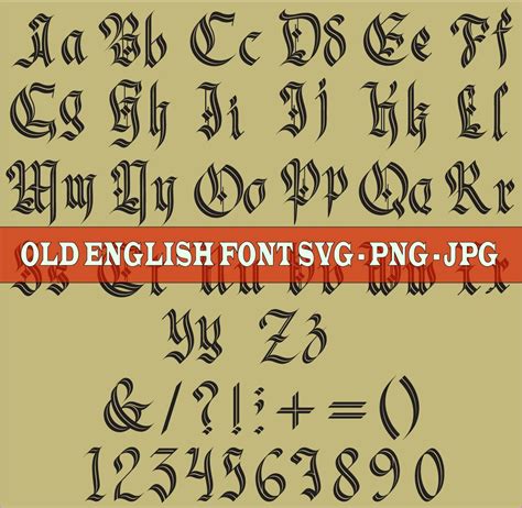 Old English Font Svg Png Bundle Old English Svg Old English Alphabet