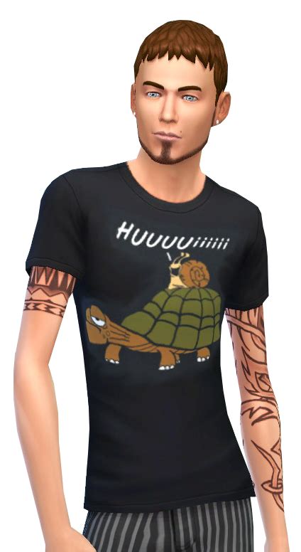 Annetts Sims 4 Welt Black Shirt For Men