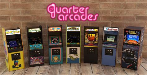 Quarter Arcades Official Galaxian 14 Sized Mini Arcade Cabinet By
