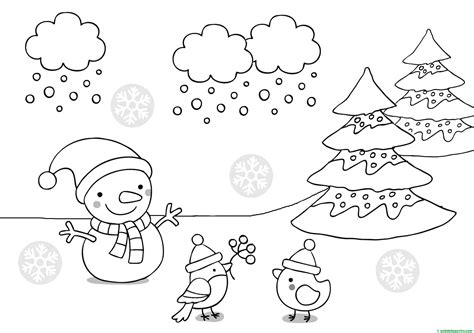 dibujo para colorear del invierno - Web del maestro