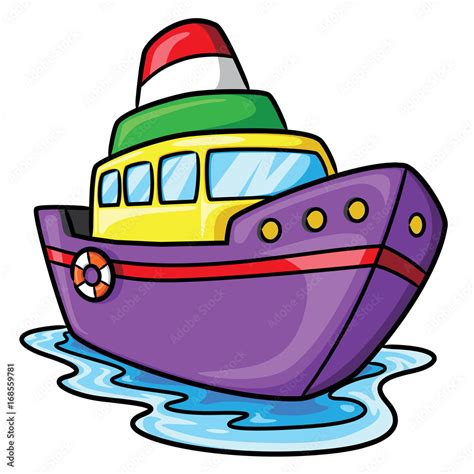 Ship Cartoon Illustration Of Cute Cartoon Ship Stock Vector Adobe Stock