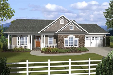 This ranch house plan has 2 bedrooms, 2 bathrooms, and a garage. Ranch Style House Plan - 3 Beds 2 Baths 1457 Sq/Ft Plan ...