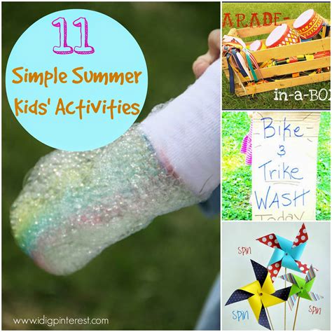 11 Simple Summer Activities for Kids: Summer Camp Link Party Features - I Dig Pinterest
