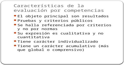 Características De La Evaluación Por Competencias Pptx Powerpoint