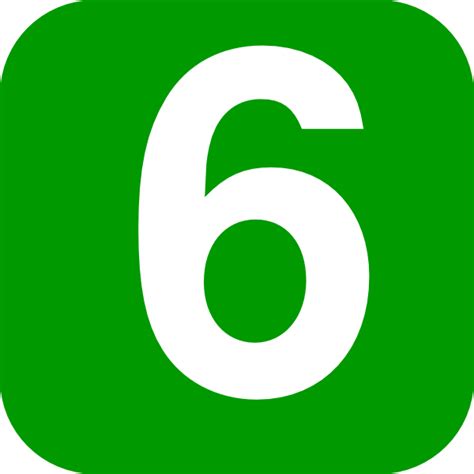 Number 6 Green Square Clip Art At Vector Clip Art Online