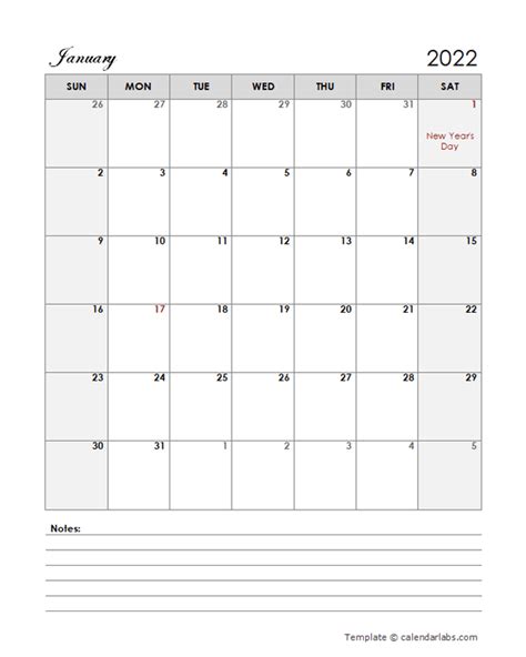 2022 South Africa Calendar Template Large Boxes Free Printable Templates