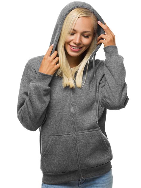 kapuzenpullover sweatjacke sweatshirt hoodie pulli basic damen kapuze ozonee ebay