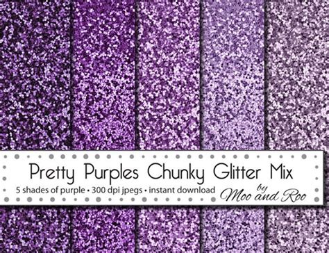 Items Similar To Printable Purple Glitter Paper Pack Chunky Glitter
