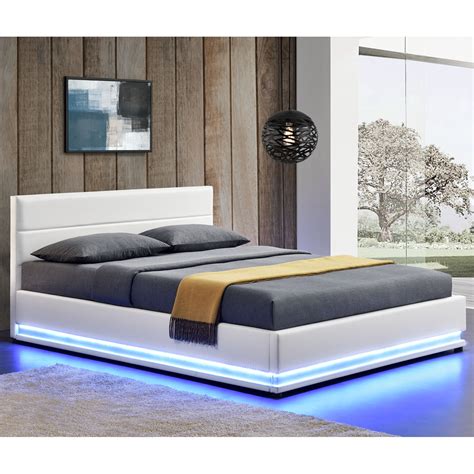 Die massivholzbetten in 180x200 strahlen natürliche eleganz und schönheit aus. Polsterbett LED Doppelbett Bett Bettgestell Lattenrost ...