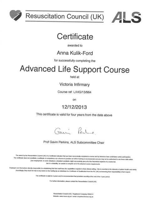 Resuscitation Council Uk Advanced Life Support Course