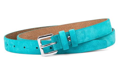 Turquoise Belts For Women Italian Suede Belt Skinny Belt Thin Etsy