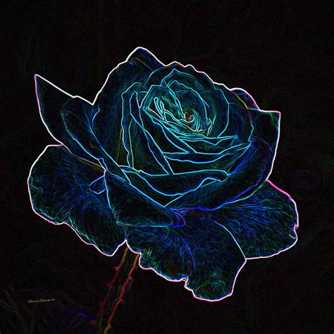 Neon Rose 3 Mixed Media By Ernie Echols Fine Art America