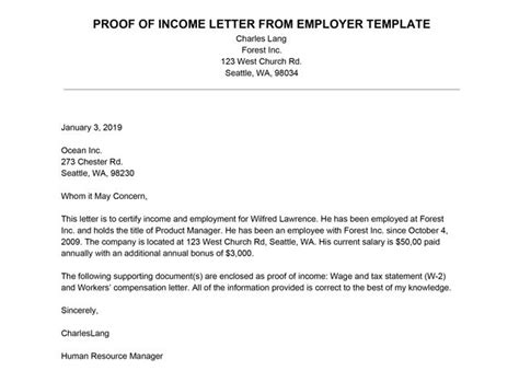 Employment Income Verification Letter Letter Of Employment Letter
