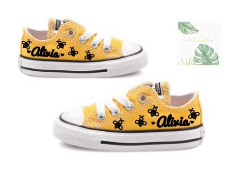 Bee Shoes Custom Bee Converse Bee Personalized Converse Bee Etsy Uk