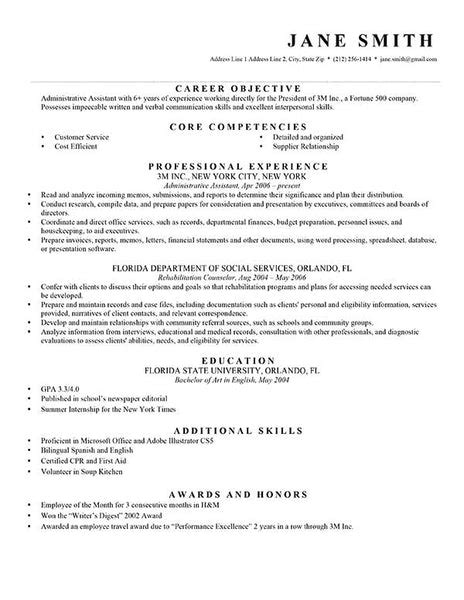 Free Formal Resume Templates In Microsoft Word Format Creativebooster