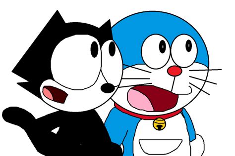 Felix And Doraemon Cat Meeting Doraemon Cartoon Felix The Cats