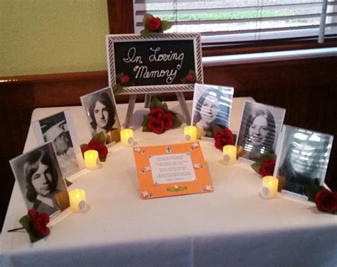 In Memory Table For Deceased Classmates High School Class Reunion