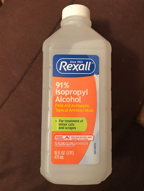 Rexall 91 Isopropyl Alcohol 16 Oz Bottle New Sealed Alcohol Prep Pads