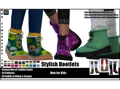 The Sims 4 Stylish Bootlets Now For Kids By Sims4nexus Toddler