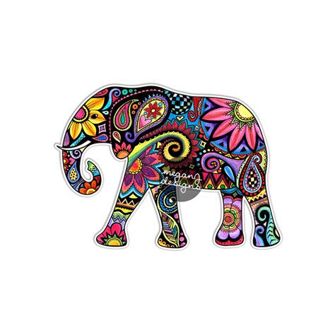 Brand stickers may be attached to products to label these products as coming from a certain company. Elephant Car Decal Colorful Design Bumper Sticker Laptop Decal