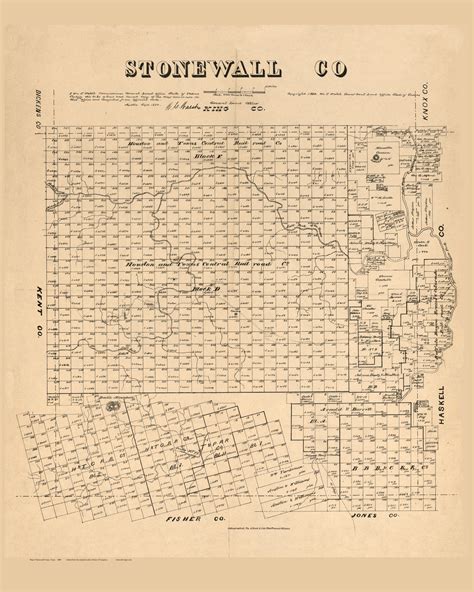Stonewall County Texas 1880 Old Map Reprint Old Maps