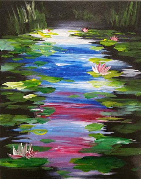 Water Lilies Colorful Abstract Art Abstract Painting Acrylic