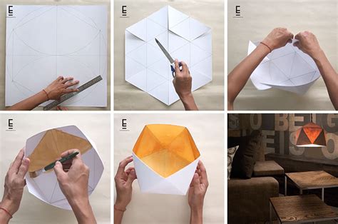 Create Your Own Modern Geometric Paper Lampshade With This Diy