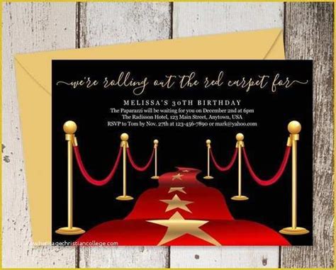 Hollywood Themed Invitations Free Templates Of Printable Red Carpet