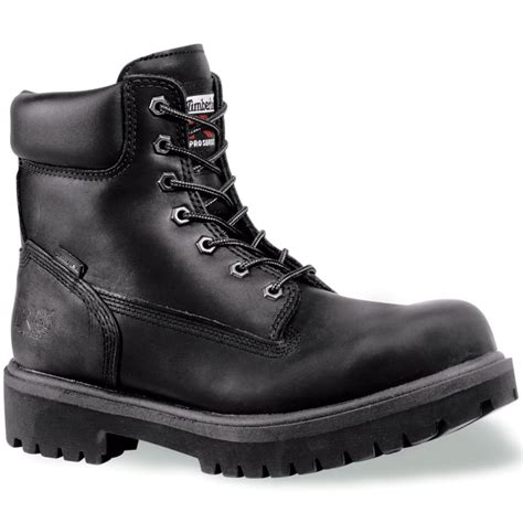 Timberland Pro Mens Soft Toe Waterproof Work Boots Smooth Black Wide