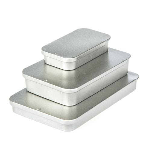 Silver Sliding Lid Tin Food And Cosmetic Packaging Millbarn Packaging