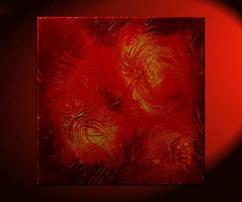 Large Red Abstract Painting Textured Wall Art Original Passionate Home