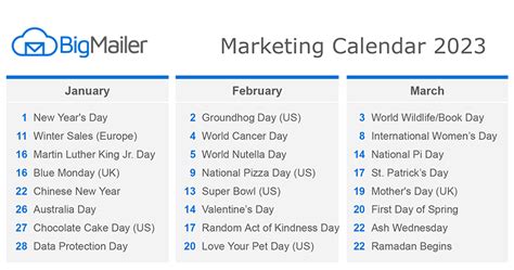 Marketing Calendar 2023