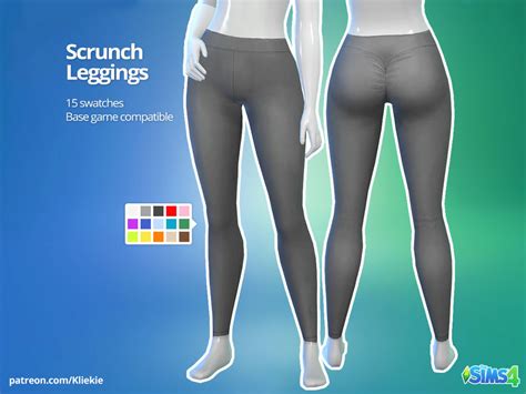 The Sims Resource Scrunch Leggings Solid Colors