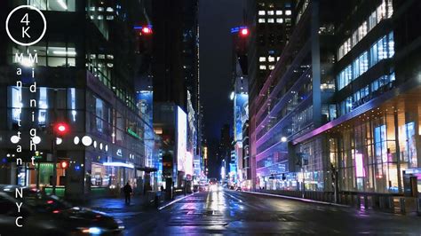 NYC Walking In The Midnight Rain Manhattan New York K YouTube