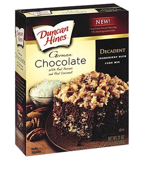 I have used it may time and it does taste just like duncan hinds cake mix. Recipes & More! "German Chocolate Waffle Sticks"
