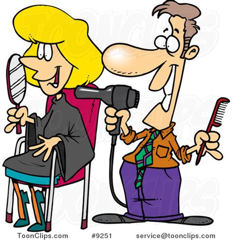 Cartoon drawing for absolute beginners. Cartoon Guy Working on a Female Client at a Salon #9251 by ...