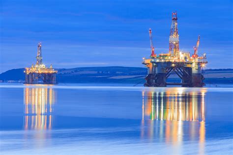 Semi Submersible Oil Rig During Sunrise At Cromarty Firth The Travel