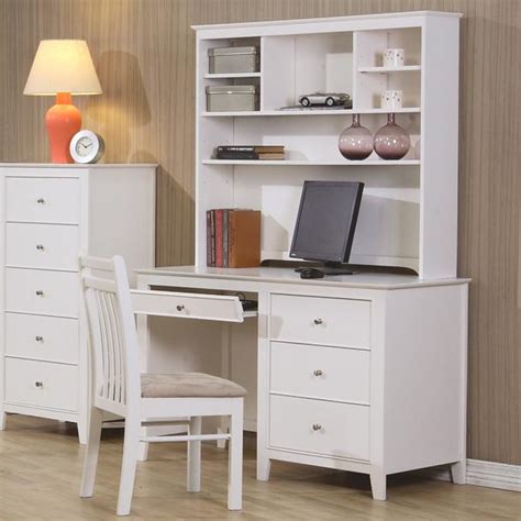 Flash furniture contemporary tempered orange glass computer desk with matching metal buy bush furniture salinas computer desk with hutch in antique white: Coaster Selena Computer Desk and Hutch | Value City ...